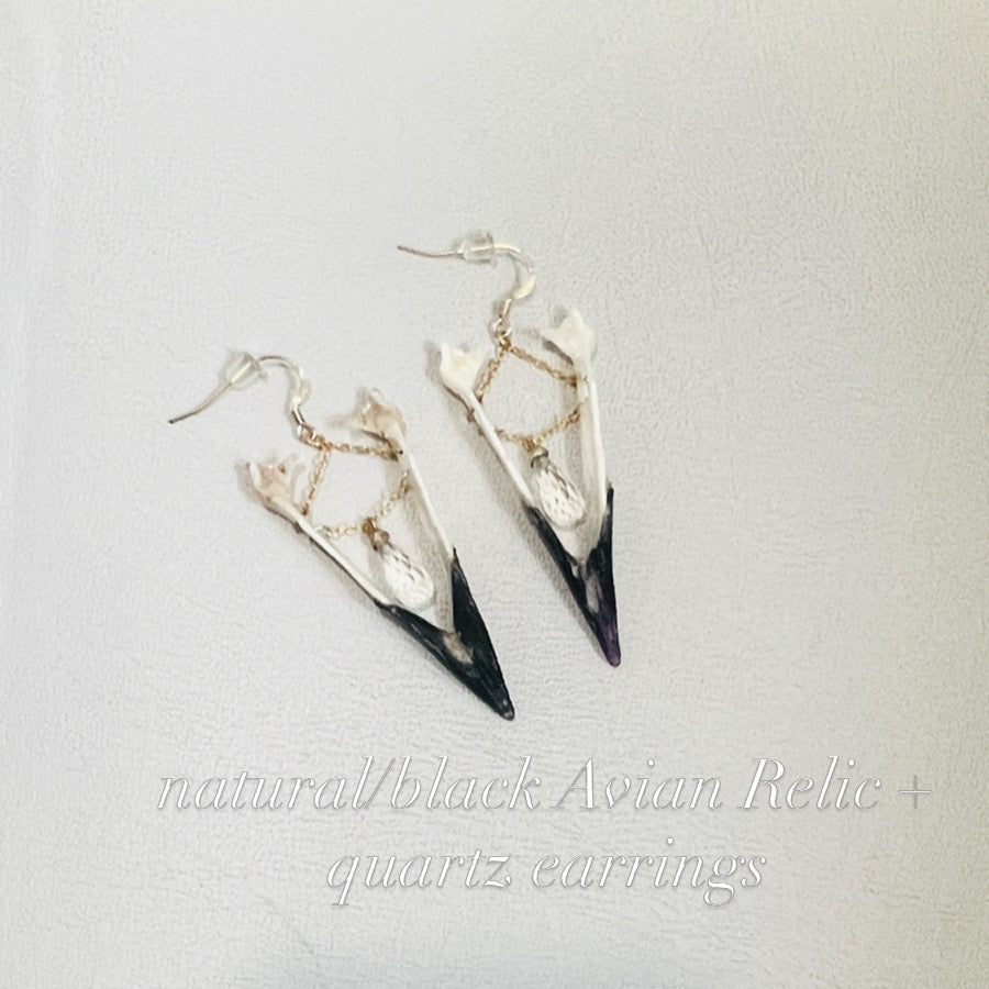 Natural/Black Avian Relic Earrings