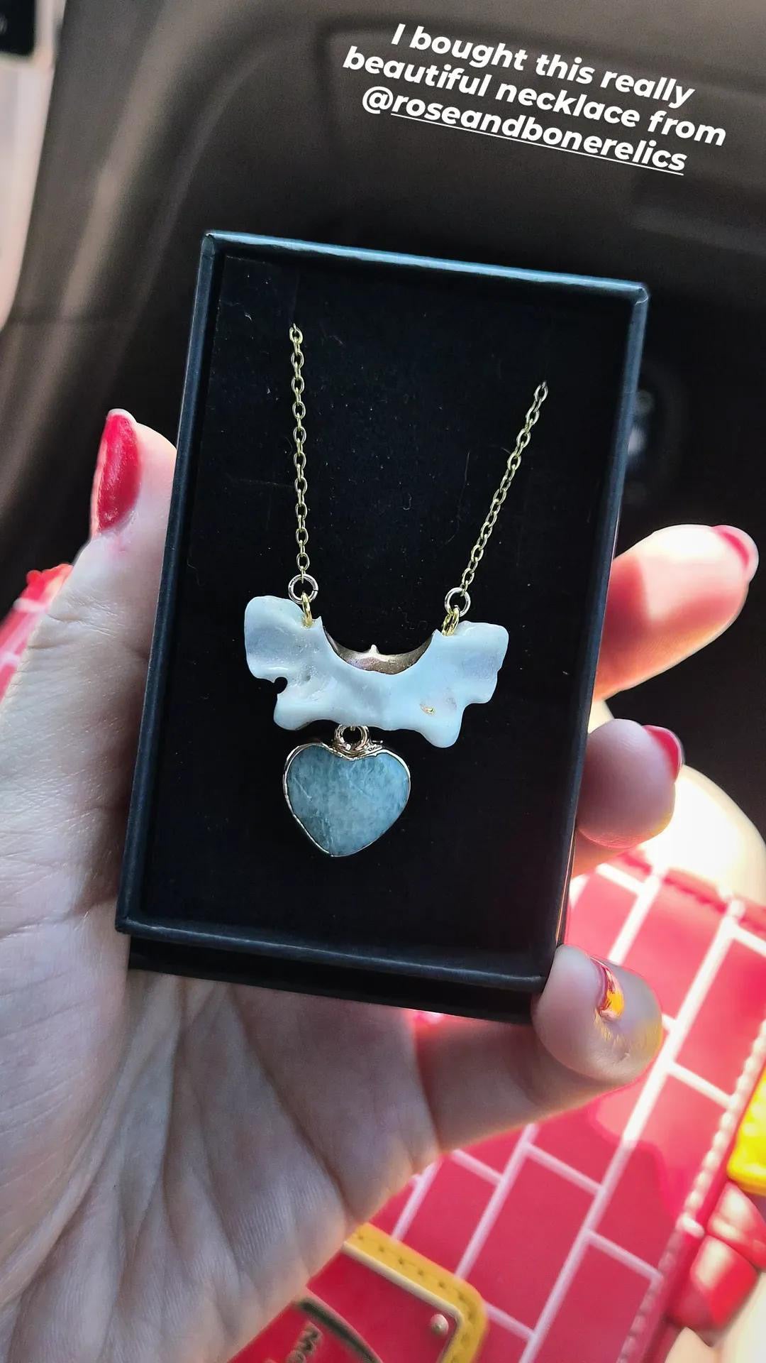 Pine Marten Vertebrae Rose Quartz Relic Necklace