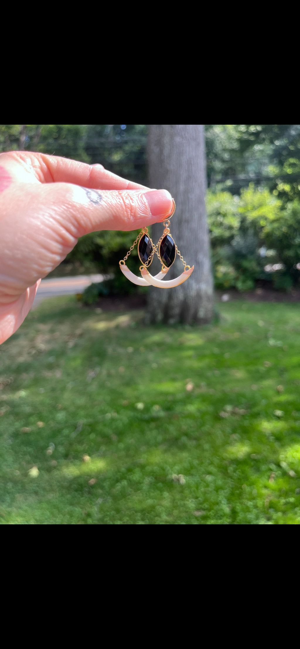 Oversized Squirrel Tooth Relic Earrings